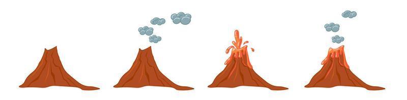 tecknad serie vulkan utbrott vektor