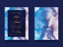 blaue natürliche Marmorsteinbeschaffenheits-Hochzeitskarte vektor
