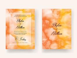 Hochzeitseinladungsvorlage aus gelbem Marmorstein vektor
