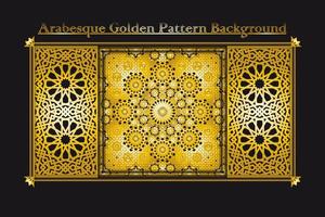 arabeske goldene musterhintergrundsammlung, goldener luxushintergrund islamisches verzierungsvektorbild vektor