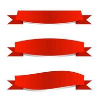 röd band illustration uppsättning röd rosett band platt stil vektor