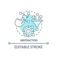 Abstraktion Türkis Konzept Symbol. Daten definieren. Merkmal der Programmiersprachen abstrakte Idee dünne Linie Illustration. isolierte Umrisszeichnung. editierbarer Strich. vektor