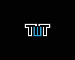 twt brev logotyp design typografi modern vektor symbol mall.