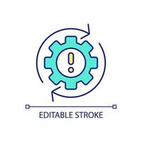 operativ fel rgb Färg ikon. tillverkning fel. nedsatt produktivitet. fattig förvaltning. isolerat vektor illustration. enkel fylld linje teckning. redigerbar stroke.