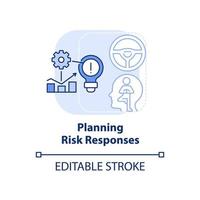 Planung von Risikoreaktionen hellblaues Konzeptsymbol. Risikomanagement abstrakte Idee dünne Linie Illustration. Optionsentwicklung. isolierte Umrisszeichnung. editierbarer Strich. vektor
