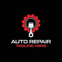 Kolben Racing Garage Reparatur Vintage Logo Design kostenloser Vektor