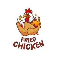 Hot Fried Chicken Logo Restaurant Fast Food vektor