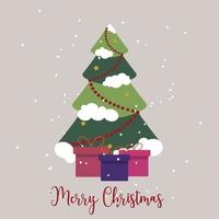 Weihnachtskarte. Baum mit Geschenken vektor