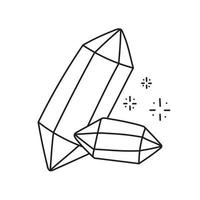 handgezeichnete illustration von magischen kristallen. vektor