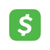 Cash-App-Logo auf transparentem weißem Hintergrund vektor