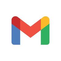 Google Mail-Logo auf transparentem weißem Hintergrund vektor