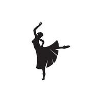 Mädchen, das traditionellen Logovektor tanzt vektor