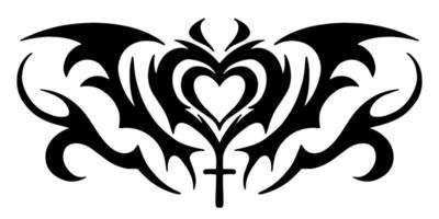 celtic hjärta mönster. orientalisk tatuering för de lägre tillbaka. flickans överförbar tillfällig tatuering vektor