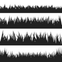 silhuetter av svart gräs vektor