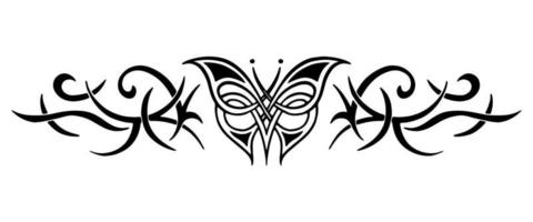 keltisches Schmetterlingsmuster. orientalisches Tattoo für den unteren Rücken. Übertragbares temporäres Tattoo für Mädchen vektor