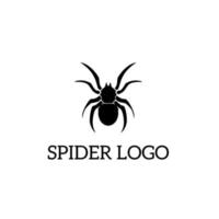 schwarze Spinne einfaches Logo-Design vektor