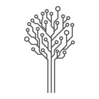 Schaltungsbaum-Tech-Logo-Design. innovative digitale Technologie-Konzept-Business-Symbol. vektor