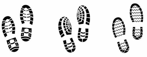 Footprint-Schuhe-Icon-Set isoliert auf weißem Hintergrund vektor