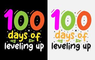 100:e dagar av skola t skjorta , hundra dagar t skjorta design uppsättning vektor