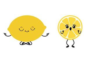 en gul citron- ikon i de stil av söt. vektor illustration isolerat på en vit bakgrund.