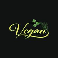 vegan vektor t-shirt mall. vektor grafik, Lycklig vegan dag t-shirt design. kan vara Begagnade för skriva ut muggar, klistermärke mönster, hälsning kort, affischer, påsar, och t-shirts.