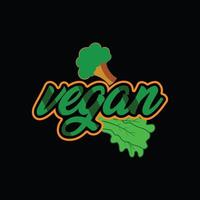 vegan vektor t-shirt mall. vektor grafik, Lycklig vegan dag t-shirt design. kan vara Begagnade för skriva ut muggar, klistermärke mönster, hälsning kort, affischer, påsar, och t-shirts.