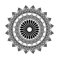 Mandala, Mandala-Musterschablonen-Doodles, runde Ornamentmuster für Henna, Mehndi, Tätowierung, Malbuchseite vektor