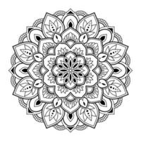 Mandala, Mandala-Muster-Schablonen-Doodles, runde Ornamentmuster für Henna, Mehndi, Tätowierung, Malbuchseite vektor