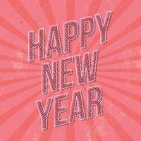 årgång ny år eve kort, retro Lycklig ny år 2023 hälsning kreativ vektor mall, ny år önskar vykort