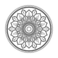 mandala, mandala mönster stencil doodles, runda prydnad mönster för henna, mehndi, tatuering, färg bok sida vektor