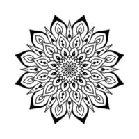 Mandala, Mandala-Muster-Schablonen-Doodles, runde Ornamentmuster für Henna, Mehndi, Tätowierung, Malbuchseite vektor