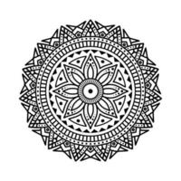 Mandala, Mandala-Muster-Schablonen-Doodles, runde Ornamentmuster für Henna, Mehndi, Tätowierung, Malbuchseite vektor