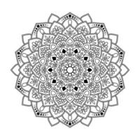 Mandala, Mandala-Muster-Schablonen-Doodles, runde Ornamentmuster für Henna, Mehndi, Tätowierung, Malbuchseite vektor