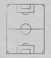 Tafelhintergrund mit gezeichneten offiziellen Fußballmarkierungen auf weißer Tafel - Vektor