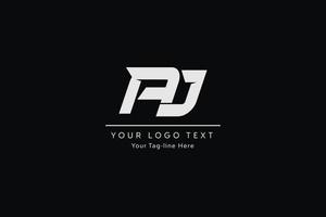 pj brev logotyp design. kreativ modern p j brev ikon vektor illustration.