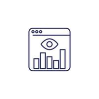 Ansichten Analytics-Symbol, Linienvektor vektor