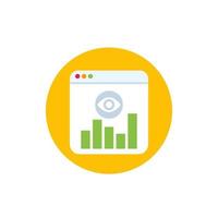 Views Analytics-Symbol für das Web vektor