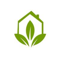Umweltfreundliches Zuhause Eco Green House Logo Vektor Icon Design