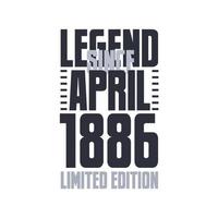 legende seit april 1886 geburtstagsfeier zitat typografie t-shirt design vektor