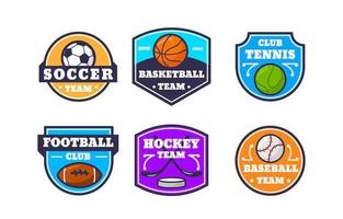 färgglada sport team logotyp badge samling vektor