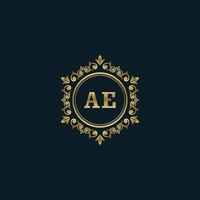 Buchstabe ae-Logo mit luxuriöser Goldvorlage. Eleganz-Logo-Vektorvorlage. vektor