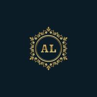 buchstabe al-logo mit luxus-goldschablone. Eleganz-Logo-Vektorvorlage. vektor