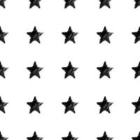 Nahtloses Muster mit handgezeichneten schwarzen Sternen. abstrakte Grunge-Textur. Vektor-Illustration vektor