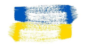 ukrainische Nationalflagge im Grunge-Stil. gemalt mit einem pinselstrich flagge der ukraine. Vektor-Illustration vektor