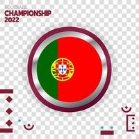 portugal flag nation 3d-effektvektor mit isoliertem farbhintergrund vektor