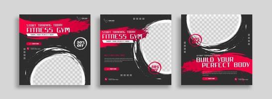 inlägg på social media vektor illustration. eleganta grafik mallar inlägg. dynamisk abstraktioner typografi Foto. modern konst måla och borsta fläckar, kondition ämnen Gym. design ram posta mall