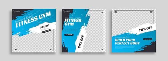 inlägg på social media vektor illustration. eleganta grafik mallar inlägg. dynamisk abstraktioner typografi Foto. modern konst måla och borsta fläckar, kondition ämnen Gym. design ram posta mall