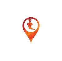 genie food map stiftform konzept logo design. Genie Food Delivery-Logo-Design. vektor