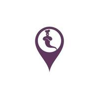 genie food map stiftform konzept logo design. Genie Food Delivery-Logo-Design. vektor