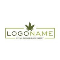 Logo-Design der Cannabis-Apotheke auf weißem Hintergrund vektor
